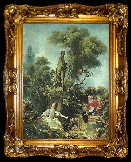 framed  Jean-Honore Fragonard The Meeting, ta009-2